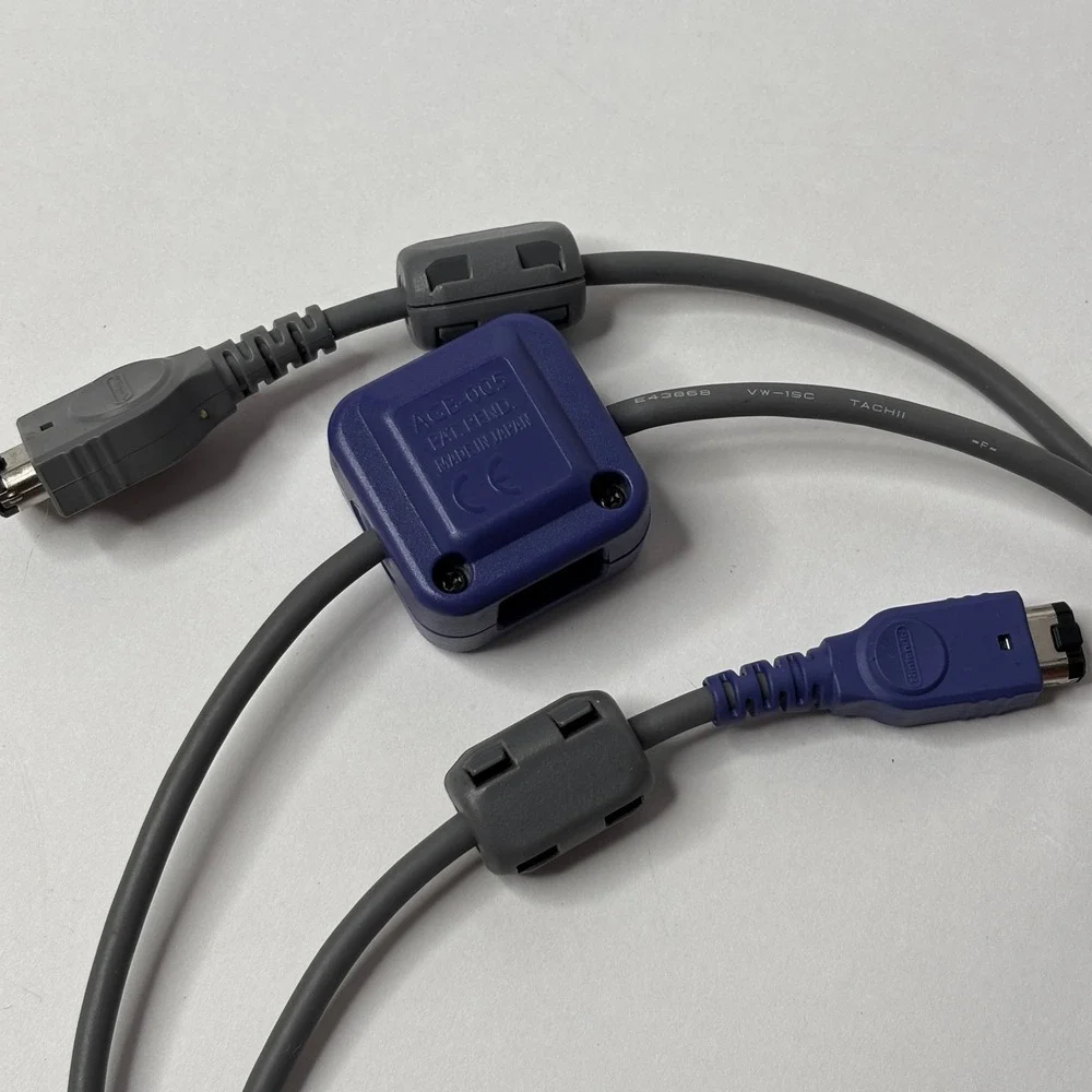 VTG Nintendo Game Boy Advance GBA Link Cable AGB-005 Indigo Blue Grey Official